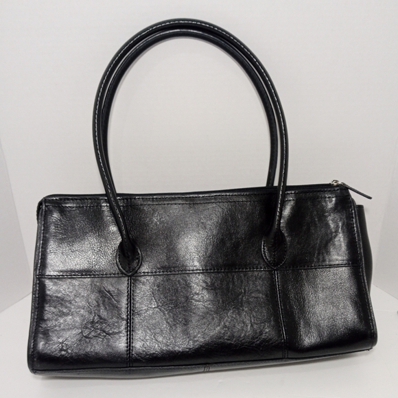 WILSONS GENUINE LEATHER BLACK PURSE SATCHEL WINTER HAND BAG - Picture 4 of 12